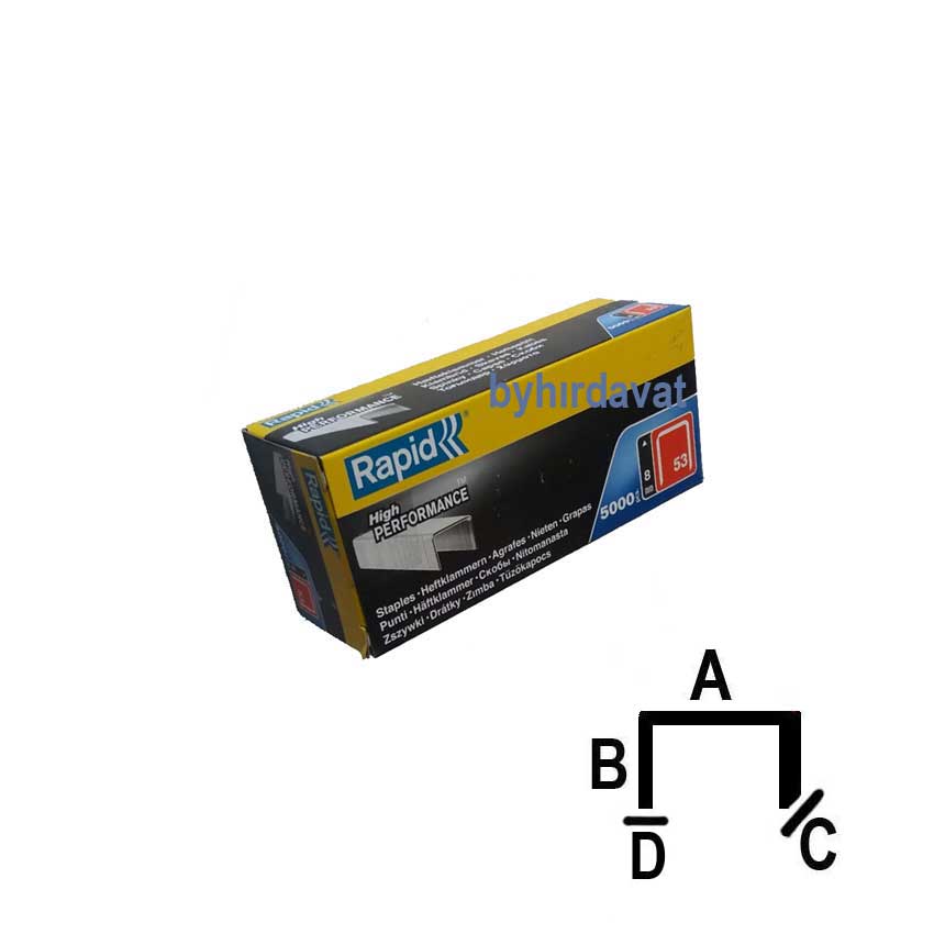 RAPİD 53 SERİSİ ZIMBA TELİ 8 mm Genişlik 11.4 Boy 5000 ad 1/1 TC-EN