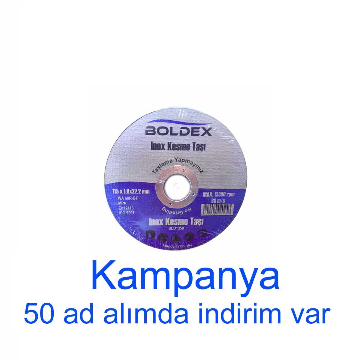 BOLDEX 115x1.0x22 mm INOX METAL KESME TAŞI Düz KESİCİ TAŞ AVUÇ TAŞLAMA STAINLESS STEEL