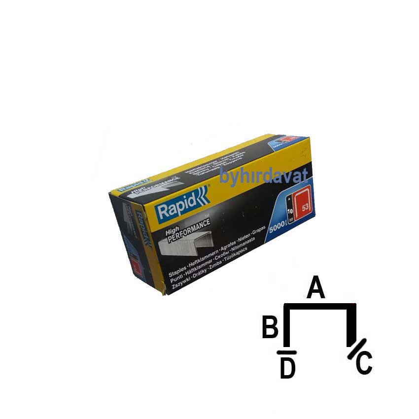 RAPİD 53 SERİSİ ZIMBA TELİ 10 mm Genişlik 11.4 Boy 5000 ad 1/1 TC-EN