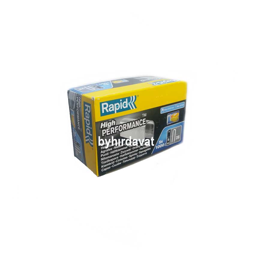 RAPİD 28 SERİSİ U ZIMBA TELİ Genişlik 6.3 Boy 9 mm 1000 ad U TİPİ KABLO ÇAKMA