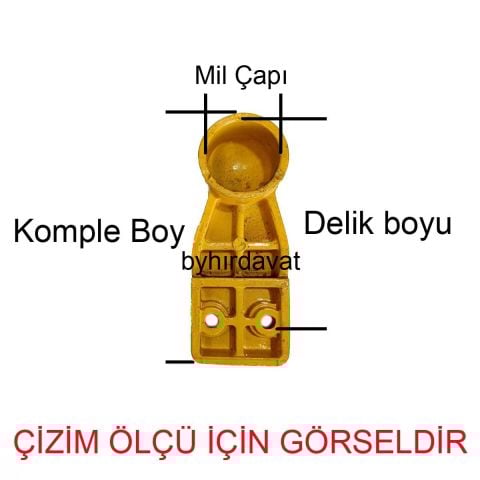 2 lik DİRSEK 3 Delik Üst TEZGAH PAFTA KIZAK MİLİ-ŞAFT MİLİ DİRSEĞİ