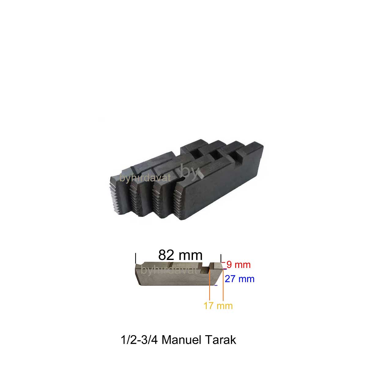 CHATTEL 2 lik 1/2-3/4 Manuel TARAK TEZGAH PAFTA TARAĞI BSPT SS CHT 3001