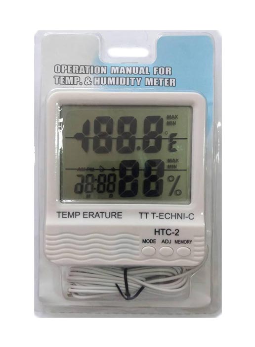 TT T-ECHNI-C HTC-2 SAATLİ NEM ÖLÇER VE TERMOMETRE HAFIZALI