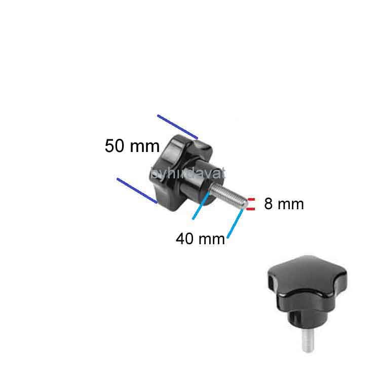M8*40 BAKALİT TUTAMAK YILDIZ CİVATALI Çap 50 mm