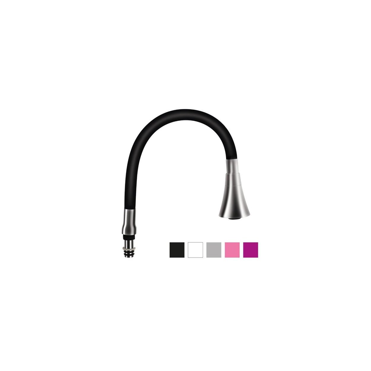 BATARYA BORUSU ESNEK BOYUN KUBAR KROM 50 cm SPİRAL KUBAR EVYE-MUTFAK-LAVABO Renkli