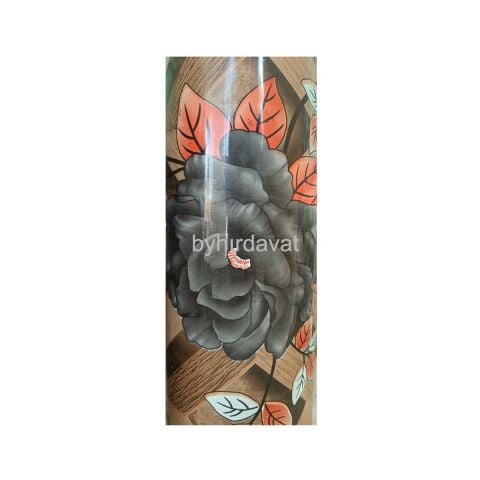 0.5 mm PVC MUŞAMBA İnce Gül desen Kırmızı Siyah SOBA ALTI ve YER MUŞAMBASI 1 mt