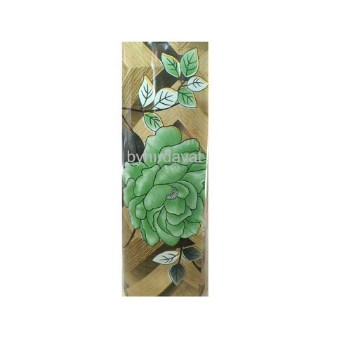 0.5 mm PVC MUŞAMBA İnce Gül desen Yeşil SOBA ALTI ve YER MUŞAMBASI 1 mt