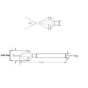 GERLINGER 10.4 mm HAVŞA FREZE HSS-M2AL 90 Derece HAVŞA AÇMA UCU DIN-335/C