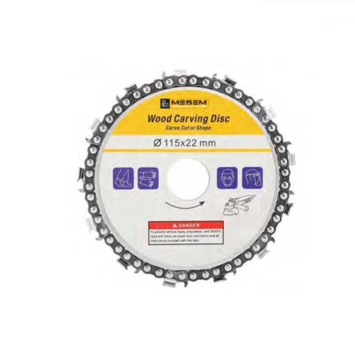 MEŞEM 115 mm ZİNCİRLİ AHŞAP DAİRE TESTERE Taşlama için 115*22 mm AHŞAP OYMA DİSK