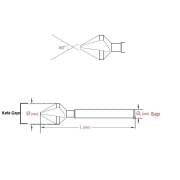 GERLINGER 25 mm HAVŞA FREZE HSS-M2AL 90 Derece HAVŞA AÇMA UCU DIN-335/C