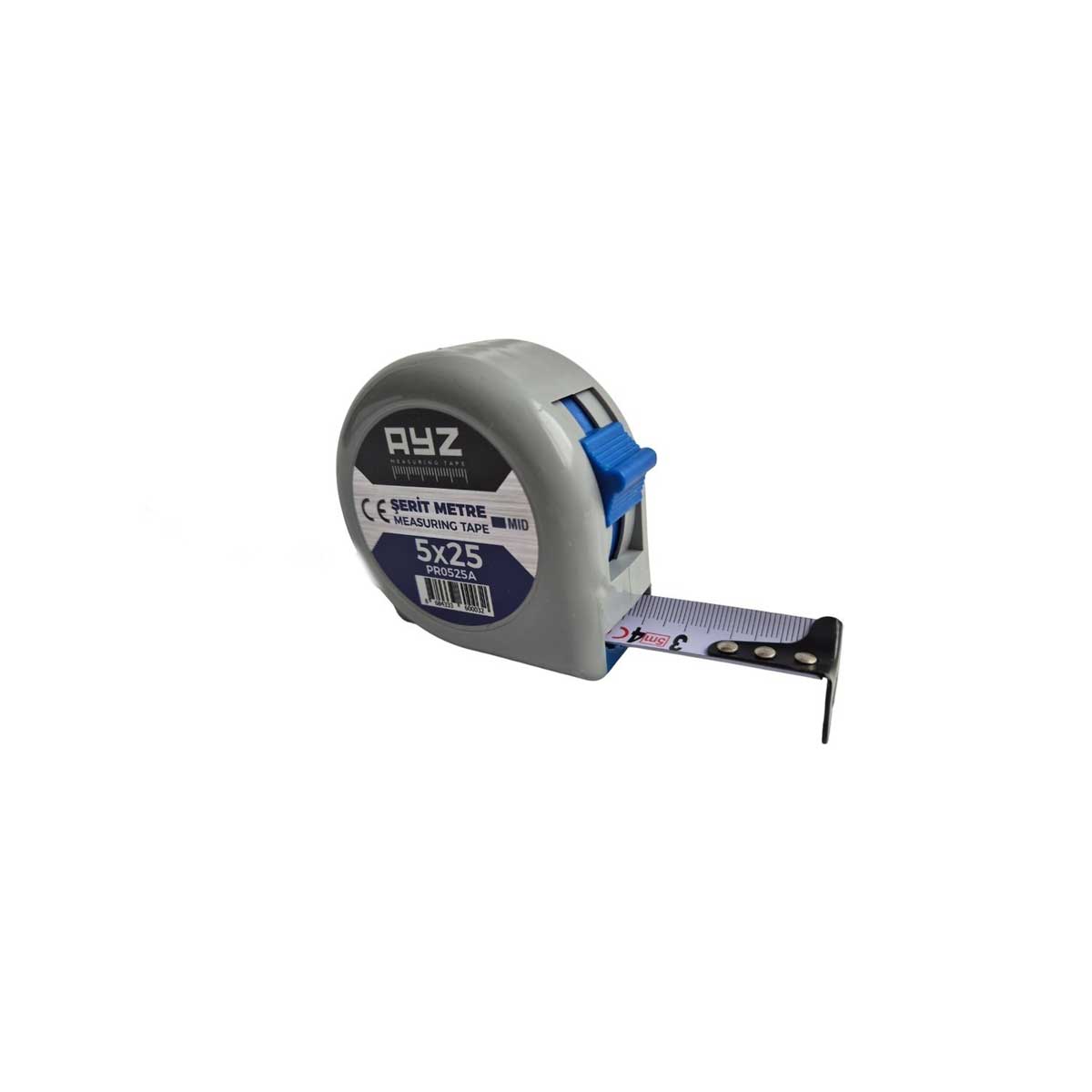 AYZ 5*25 mm ŞERİT METRE Gri 5 mt 5X25