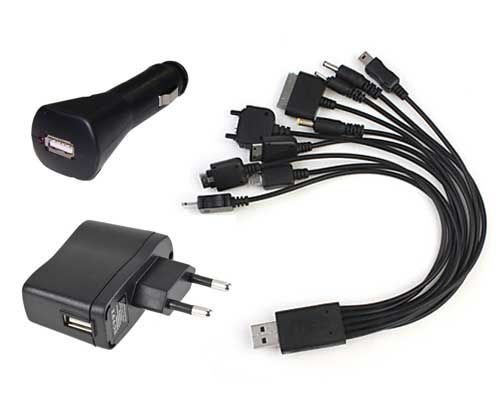 ÖZS-8124 USB ŞARJ CİHAZI SETİ ADAPTÖR USB ÇOKLU KABLO SETİ Samsung-İPhone-Nokia TELEFON ŞARJ KAPLOSU