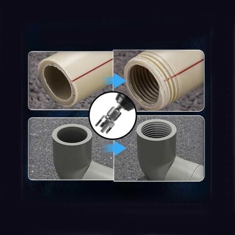3/4 PVC PPRC BORU DİŞ AÇMA PAFTASI İÇ DİŞ ve DIŞ DİŞ AÇMA APARATI 3/4-25 mm AKÜLÜ VİDALAMA MATKAP İÇİN