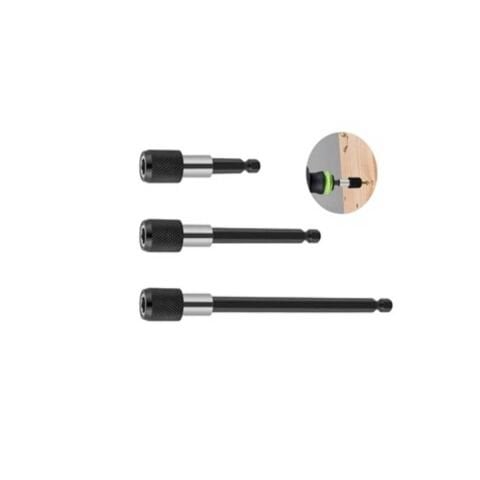 1/4 UZATMA HEX BİTS ŞAFTLI 3 PARÇA BİTS UÇ 6.35 mm 60-100-150 mm MANYETİK BİTS SOMUN ADAPTÖRÜ-ÇATI VİDASI