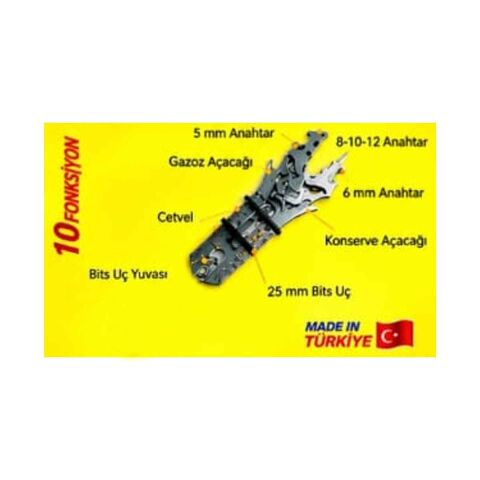 FIXIO MA1010 MULTI ANAHTARLIK 8.5 cm BİTS UÇ GAZOZ AÇACAĞI CETVEL KONSERVE AÇACAĞI Çok Amaçlı Anahtar