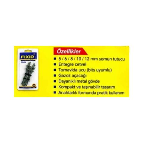 FIXIO MA1010 MULTI ANAHTARLIK 8.5 cm BİTS UÇ GAZOZ AÇACAĞI CETVEL KONSERVE AÇACAĞI Çok Amaçlı Anahtar
