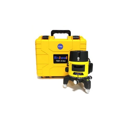 ROLWAL T007-Line 5 ÇİZGİ LAZER HİZALAMA Şarjlı Dikey-Yatay TERAZİ Yeşil Çizgili LASER