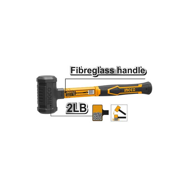 İNGCO 2 LB 900 gr ENDÜSTRİYEL FİBERGLASS SAPLI TOKMAK İNG-HDBM01028 SAPLI ÇEKİÇ 