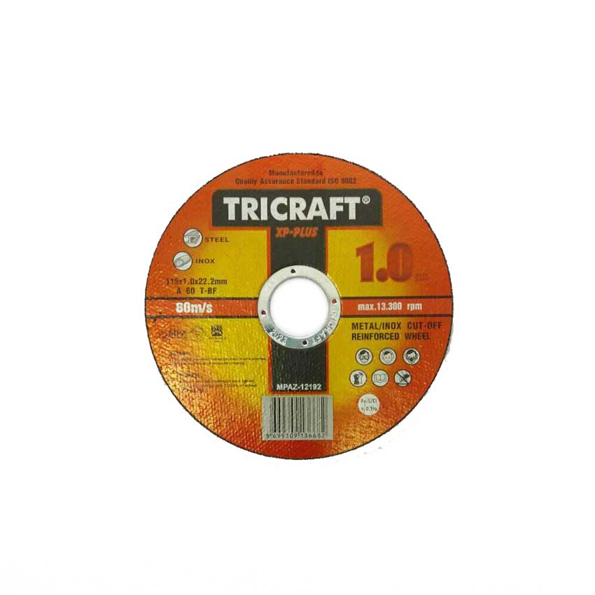 115*1*22.2 mm INOX METAL KESİCİ TAŞ TRICRAFT AVUÇ TAŞLAMA