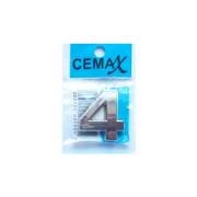 CEMAX RAKAM 4 no Krom KAPI NUMARASI PLASTİK YAPIŞKANLI 3.75 cm