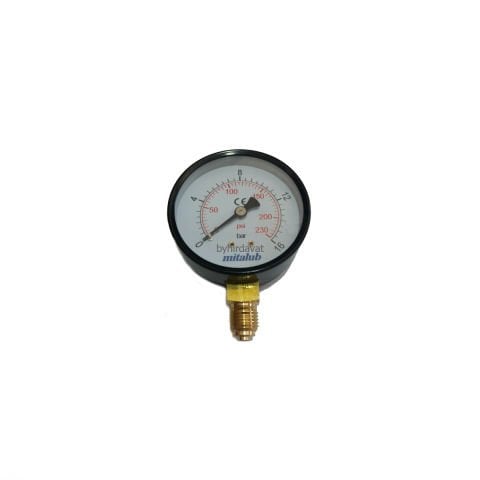 16 Bar 1/4 MANOMETRE 63 mm KOMPRESÖR HAVA BASINÇ SAATİ