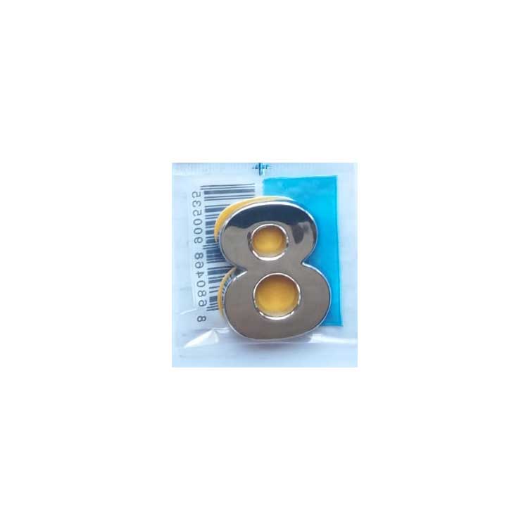 CEMAX RAKAM 8 no Krom KAPI NUMARASI PLASTİK YAPIŞKANLI 3.75 cm