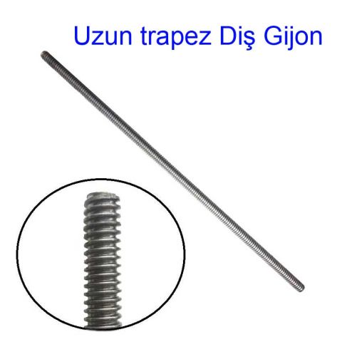 M25*5 TRAPEZ DİŞ GİJON 2.50 mt Uzun CİVATA (KARE DİŞ arama için) GJON